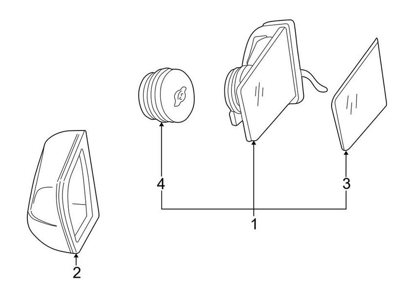 Mercedes Side Mirror Assembly Passenger Side 2108100816 Genuine